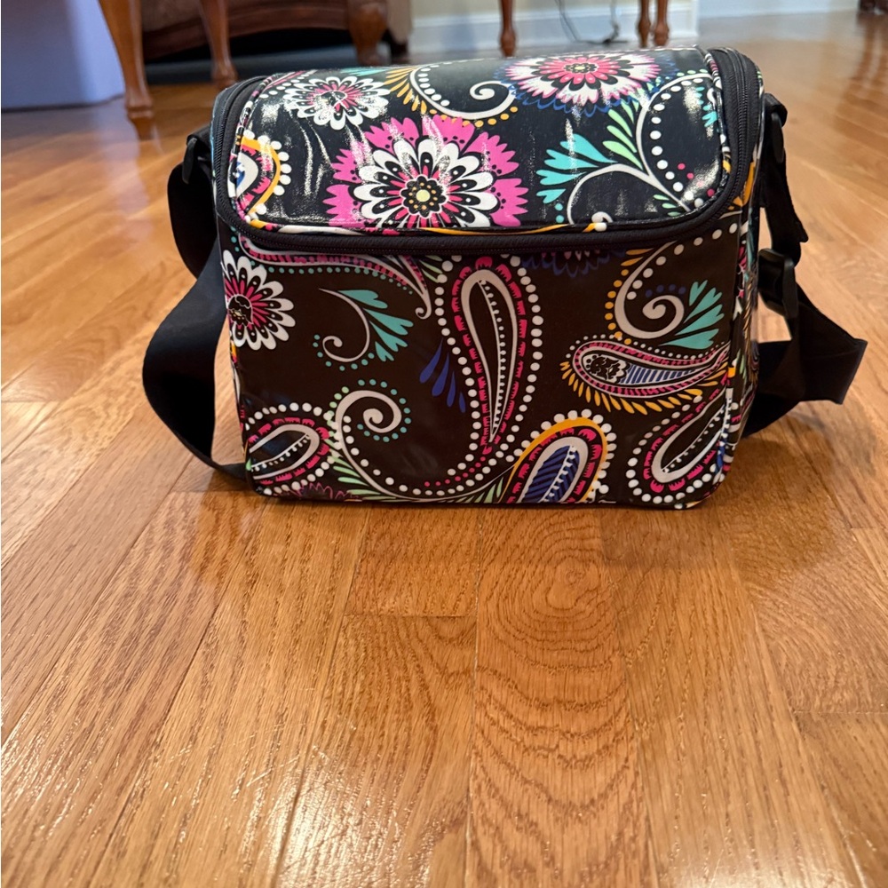 Vera Bradley Floral Paisley Crossbody Bag - Black and Pink